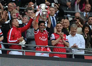 Arsenal's Mikel Arteta Lifts FA Cup After Arsenal v Hull City Final Victory