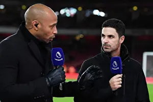 Arsenal V West Ham United 2023-24 Prints: Arsenal's Mikel Arteta Meets Former Teams Star Thierry Henry Before West Ham Clash (2023-24)