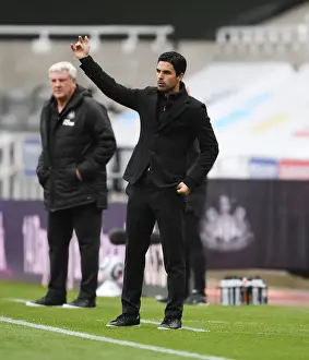 Newcastle United V Arsenal 2020-21 Prints: Arsenal's Mikel Arteta at Newcastle United: Premier League Clash Amidst Empty St