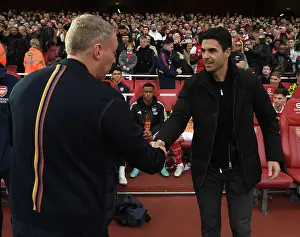 Arsenal's Mikel Arteta and Nottingham Forest's Steve Cooper Pre-Match Handshake - Premier League 2022-23
