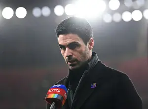 Arsenal V Burnley 2020-21 Prints: Arsenal's Mikel Arteta Pre-Match Interview before Arsenal v Burnley (2020-21)