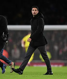 Arsenal V Newcastle United 2022-23 Prints: Arsenal's Mikel Arteta Reacts After Hard-Fought Arsenal FC vs Newcastle United Premier League Match