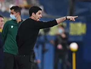 Villarreal V Arsenal 2020-21 Prints: Arsenal's Mikel Arteta at Villarreal's Empty Estadio de la Ceramica - UEFA Europa League Semi-Final Leg One