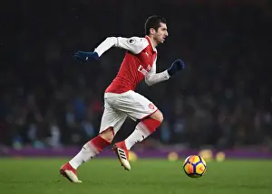 Arsenal V Manchester City 2017-18 Prints: Arsenal's Mkhitaryan Battles Otamendi in Premier League Clash vs Manchester City