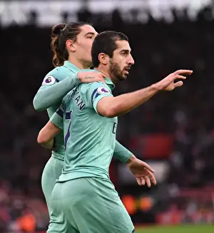 Southampton V Arsenal 2018-19 Prints: Arsenal's Mkhitaryan and Bellerin: Dynamic Duo Scores First Goals Against Southampton (2018-19)