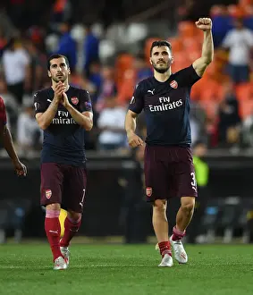 Arsenal's Mkhitaryan and Kolasinac Celebrate Europa League Semi-Final Victory over Valencia