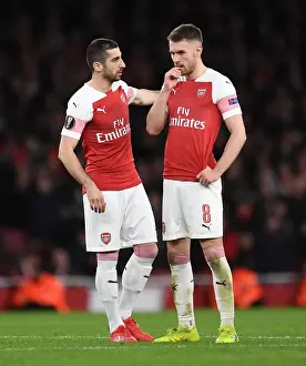 Arsenal's Mkhitaryan and Ramsey in Action against Stade Rennais in Europa League Clash