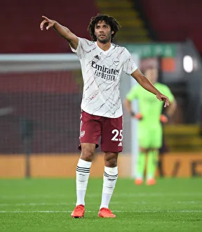 Liverpool V Arsenal 2020-21 Prints: Arsenal's Mo Elneny at Anfield: Liverpool vs Arsenal, 2020-21 Premier League