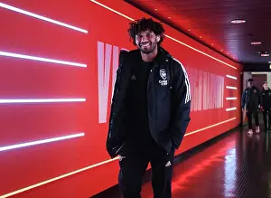 Arsenal V Newcastle United 2022-23 Prints: Arsenal's Mo Elneny Prepares for Newcastle United Clash in Premier League