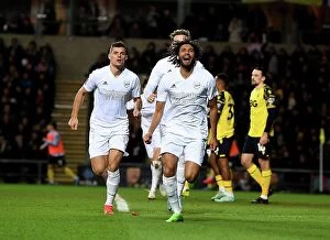 Images Dated 9th January 2023: Arsenal's Mo Elneny Scores First Goal in FA Cup Third Round Win Over Oxford United