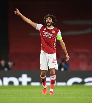Arsenal's Mo Elneny in UEFA Europa League Action Against Dundalk (Behind Closed Doors)