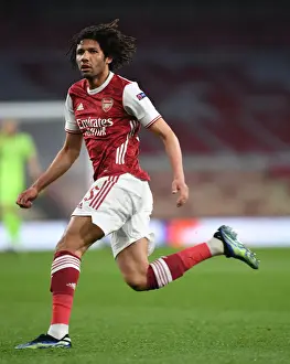 Arsenal's Mo Elneny in UEFA Europa League Action vs Olympiacos (Behind Closed Doors)