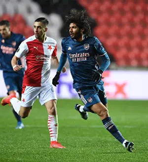 Arsenal's Mo Elneny in UEFA Europa League Quarterfinal Match against Slavia Praha in Prague (Behind Closed Doors)