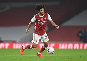 Arsenal's Mohamed Elneny in Action Against Aston Villa - Premier League 2020-21