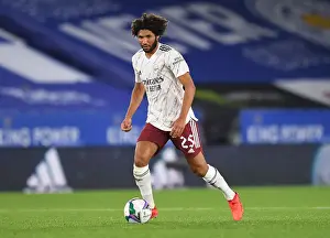Arsenal's Mohamed Elneny in Action: A Battle in the Carabao Cup between Arsenal and Leicester City