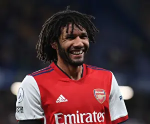 Arsenal's Mohamed Elneny in Action Against Chelsea - Premier League 2021-22