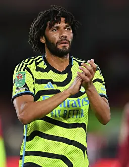 Arsenal's Mohamed Elneny Applauds Fans After Brentford Cup Victory (2023-24)