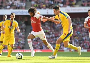 Arsenal V Crystal Palace 2018-19 Prints: Arsenal's Mohamed Elneny Clashes with Crystal Palace's Scott Dann in Premier League Showdown