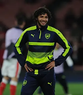 Arsenal V Paris Saint-Germain 2016-17 Prints: Arsenal's Mohamed Elneny: Key Focus Against Paris Saint-Germain in UCL Showdown
