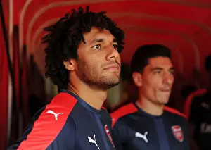 Arsenal V Liverpool 2016-17 Prints: Arsenal's Mohamed Elneny: Pre-Match Focus before the Arsenal vs Liverpool Clash