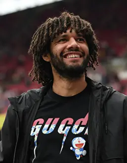 Arsenal's Mohamed Elneny Prepares for Arsenal v Brighton & Hove Albion in Premier League 2022-23