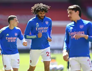Arsenal V Fulham 2020-21 Prints: Arsenal's Mohamed Elneny Prepares for Fulham Clash at Empty Emirates Stadium (Arsenal v Fulham)