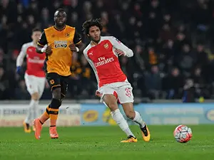 15/16 Hull City V Arsenal FA Cup Prints: Arsenal's Mohamed Elneny: Unyielding Midfielder Stars in FA Cup Fifth Round Replay Against Hull City