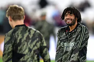 Arsenal's Mohamed Elneny Warming Up Ahead of West Ham Showdown - Carabao Cup 2023-24