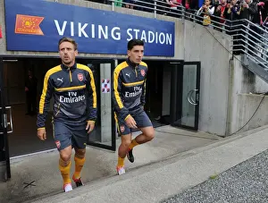 Viking FK V Arsenal 2016-17 Prints: Arsenal's Monreal and Bellerin Prepare for Viking FK Friendly