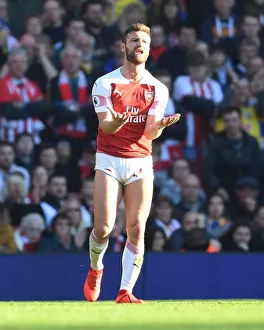 Arsenal's Mustafi in Action: Arsenal vs Southampton, Premier League 2018-19, Emirates Stadium