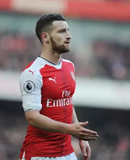Arsenal's Mustafi in Action Against Burnley (Premier League 2016-17)