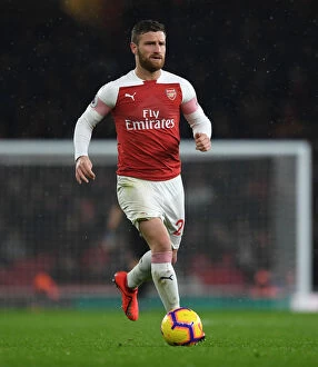 Arsenal v Cardiff City 2018-19 Collection: Arsenal's Mustafi in Action Against Cardiff City (Premier League 2018-19)