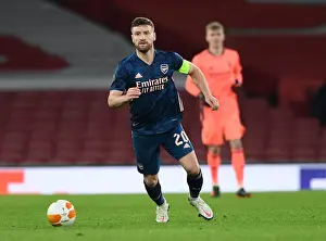 Arsenal's Mustafi in Action against Rapid Wien in UEFA Europa League