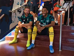 Arsenal's Mustafi and Aubameyang Before FC Barcelona Clash (2019-20)