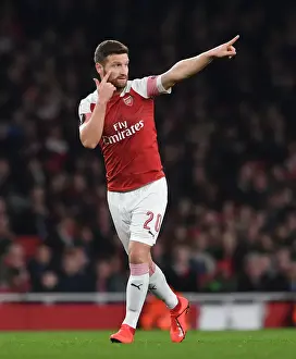 Arsenal V BATE Borisov 2018-19 Prints: Arsenal's Mustafi in Europa League Action: Arsenal vs BATE Borisov (2018-19)