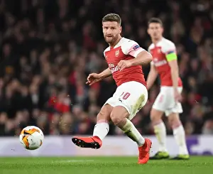 Arsenal's Mustafi in Europa League Action: Arsenal vs Stade Rennais (2018-19)