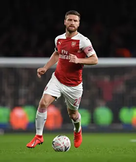 Arsenal V Manchester United FA Cup 2018-19 Prints: Arsenal's Mustafi Gears Up: The FA Cup Showdown Against Manchester United