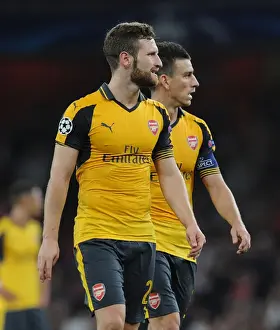 Arsenal V FC Basel 2016-17 Prints: Arsenal's Mustafi and Koscielny in Action: Arsenal vs FC Basel (2016-17)