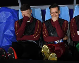 Arsenal's Mustafi and Ozil Pre-Match Huddle vs Napoli, UEFA Europa League Quarterfinals (2018-19)
