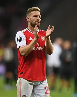 Eintracht Frankfurt V Arsenal 2019-20 Prints: Arsenal's Mustafi Poses After Europa League Clash Against Eintracht Frankfurt