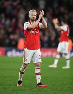 Images Dated 23rd February 2020: Arsenal's Mustafi Reacts After Arsenal FC vs Everton FC, Premier League 2019-2020