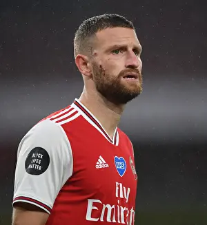 Arsenal V Leicester City 2019-20 Prints: Arsenal's Mustafi Suffers Facial Injury in Arsenal vs. Leicester City Clash (2019-20)