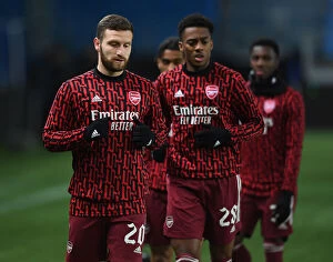 Images Dated 26th November 2020: Arsenal's Mustafi Warming Up Ahead of Molde Clash in Europa League