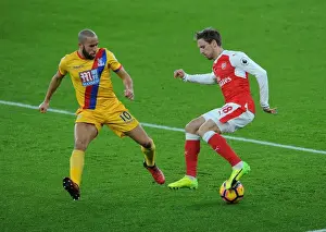 Arsenal V Crystal Palace 2016-17 Prints: Arsenal's Nacho Monreal Clashes with Crystal Palace's Andros Townsend in Premier League Showdown