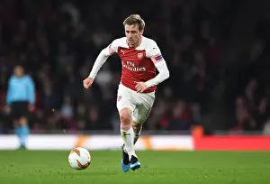 Arsenal V BATE Borisov 2018-19 Prints: Arsenal's Nacho Monreal in Europa League Action against BATE Borisov