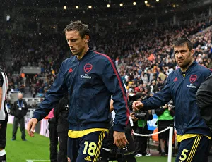 Newcastle United V Arsenal 2019-20 Prints: Arsenal's Nacho Monreal Leads Team Out vs