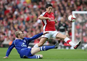 Arsenal V Everton 2008-9 Prints: Arsenal's Nasri Scores Twice in 3:1 Victory over Everton in Barclays Premier League