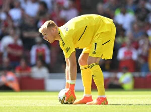 Arsenal v Leicester City 2022-23 Collection: Arsenal's New Keeper Ramsdale Debuts in Emirates Stadium Win Against Leicester City