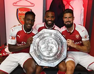 Arsenal's New Strikers Celebrate FA Community Shield Victory: Welbeck, Lacazette, and Giroud