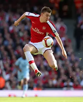 Arsenal V Manchester City 2008-09 Prints: Arsenal's Nicklas Bendtner Scores in 2-0 Victory over Manchester City